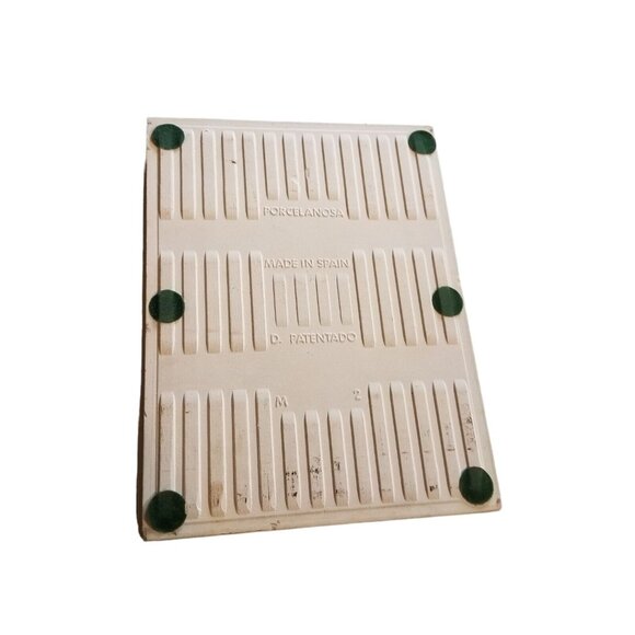 Vintage Painted Porcelain Tile Trivet Made In Spain Rose Floral Design 6 x 8 - Picture 6 of 12